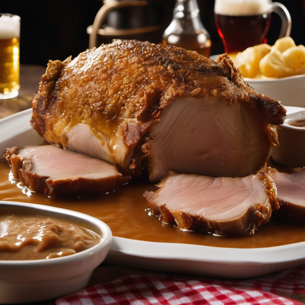 Spanferkelbraten in Biersoße