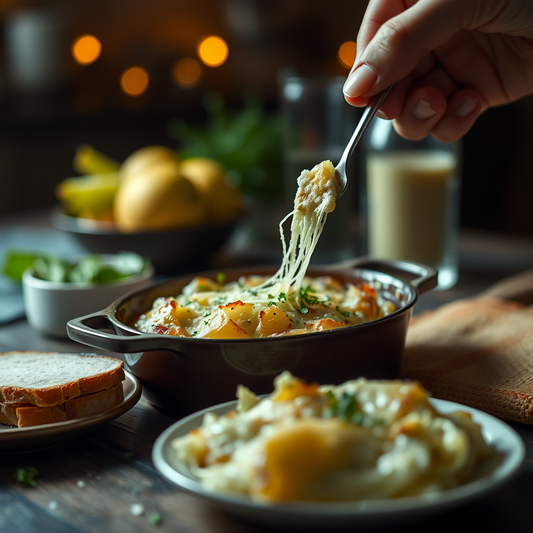 Kartoffelgratin mit Käse überbacken